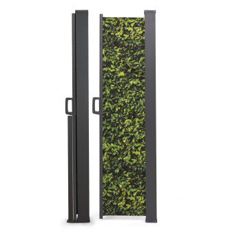 Paravent rétractable occultant 400x180cm motif feuillage