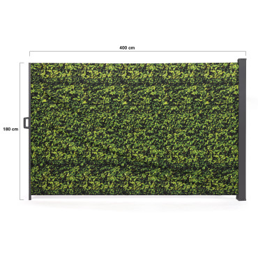 Paravent rétractable occultant 400x180cm motif feuillage