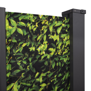 Paravent rétractable occultant 400x180cm motif feuillage