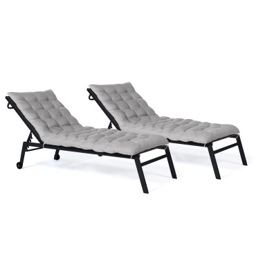 Lot de 2 coussins universels pour bain de soleil gris
