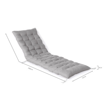 Lot de 2 coussins universels pour bain de soleil gris