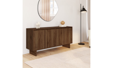 Buffet Yumi 4 portes effet noyer L160cm