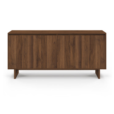Buffet Yumi 4 portes effet noyer L160cm