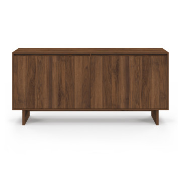 Buffet Yumi 4 portes effet noyer L160cm
