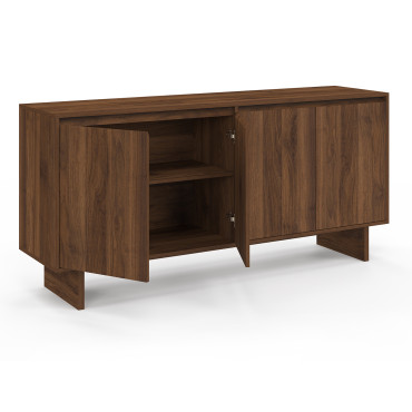 Buffet Yumi 4 portes effet noyer L160cm