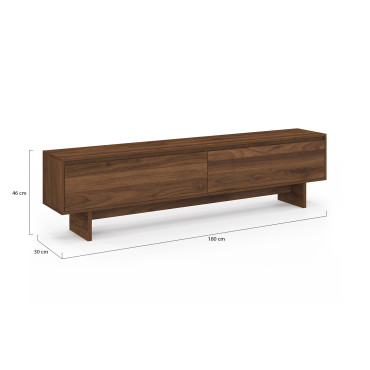 Meuble TV Yumi effet noyer