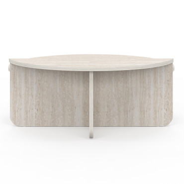 Tables basses rondes asymétriques effet travertin
