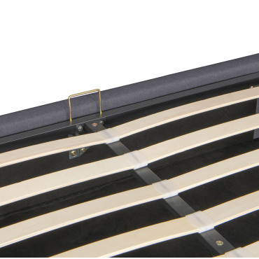 Lit coffre Otto tissu gris avec sommier 160x200cm