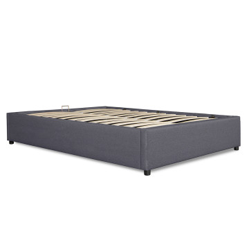 Lit coffre Otto tissu gris avec sommier 160x200cm