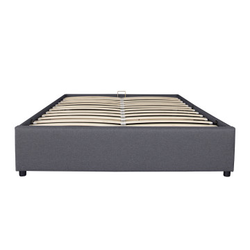 Lit coffre Otto tissu gris avec sommier 160x200cm