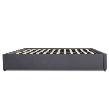 Lit coffre Otto tissu gris avec sommier 160x200cm