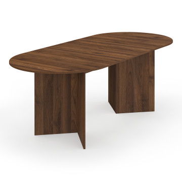 Table repas Gabin plateau extensible 160-200cm effet noyer et pieds design
