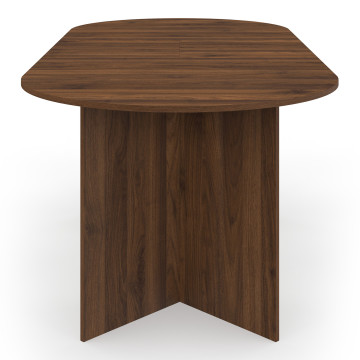 Table repas Gabin plateau extensible 160-200cm effet noyer et pieds design