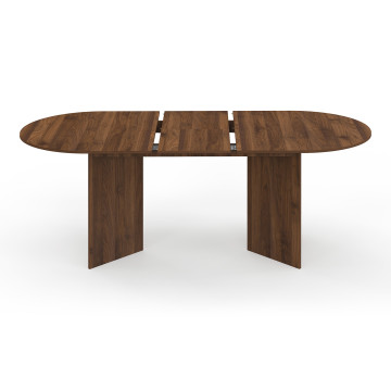 Table repas Gabin plateau extensible 160-200cm effet noyer et pieds design