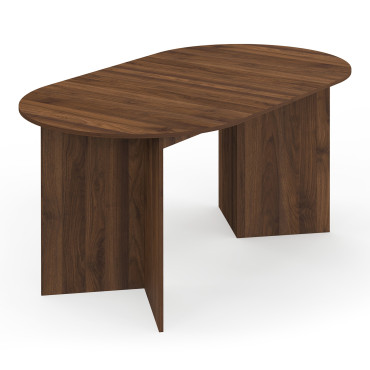 Table repas Gabin plateau extensible 160-200cm effet noyer et pieds design