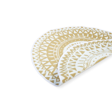 Tapis exterieur rond 150cm Maori beige