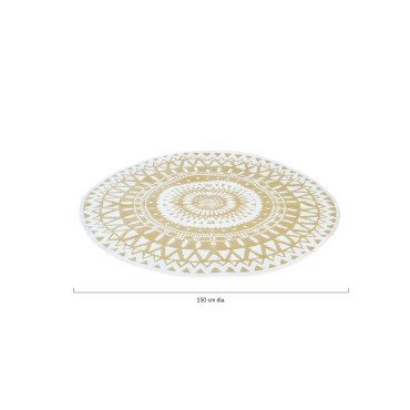 Tapis exterieur rond 150cm Maori beige