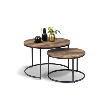 Table basses rondes gigognes Eliza - lot de 2