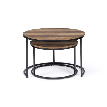 Table basses rondes gigognes Eliza - lot de 2