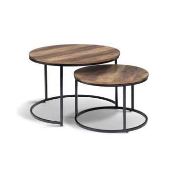 Table basses rondes gigognes Eliza - lot de 2