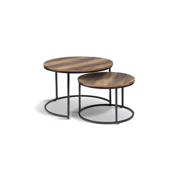 Table basses rondes gigognes Eliza - lot de 2