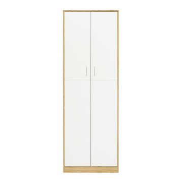 Armoire Marius 2 portes effet hêtre et blanc