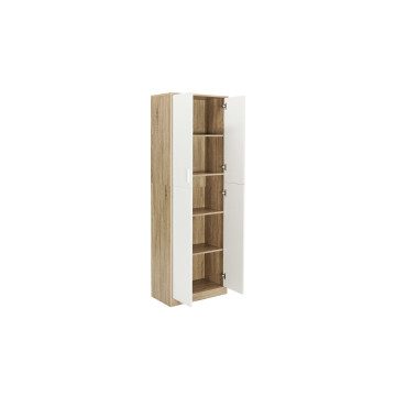 Armoire Marius 2 portes effet hêtre et blanc