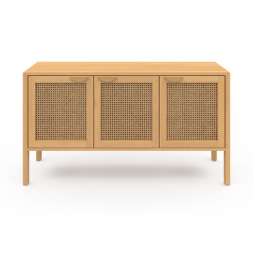 Buffet Eve 3 portes en cannage L110cm