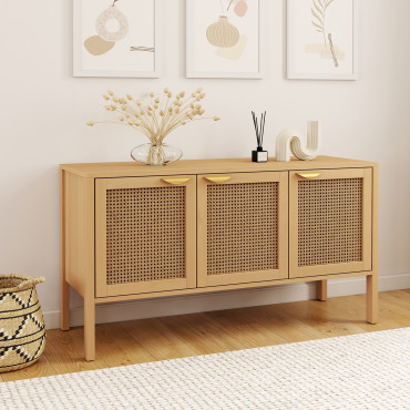 Buffet Eve 3 portes en cannage L110cm