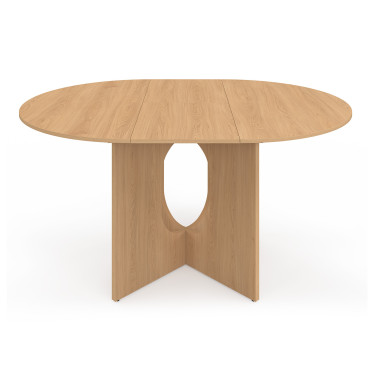 Table à manger ronde extensible Mathis bois  Ø110-150cm