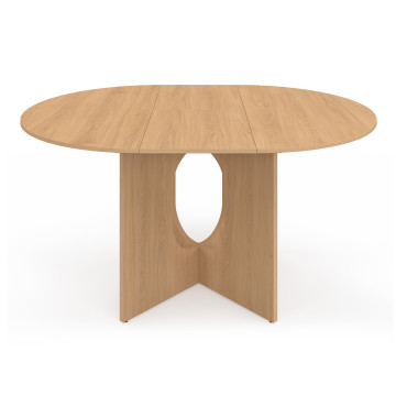 Table à manger ronde extensible Mathis bois  Ø110-150cm