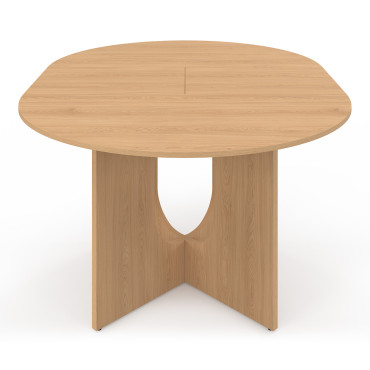 Table à manger ronde extensible Mathis bois  Ø110-150cm