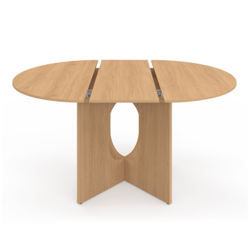 Table à manger ronde extensible Mathis bois  Ø110-150cm