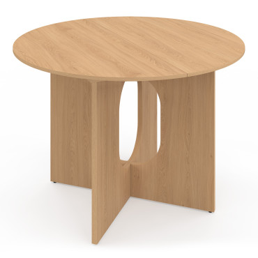 Table à manger ronde extensible Mathis bois  Ø110-150cm
