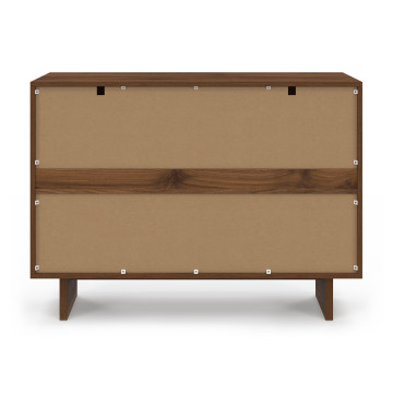Commode Yumi 6 tiroirs en bois effet noyer