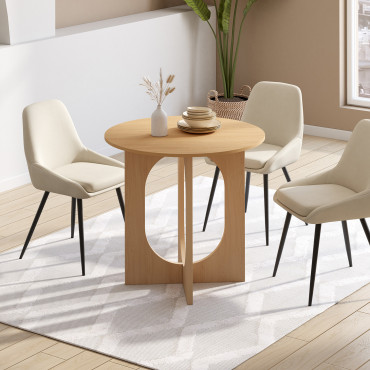 Table à manger ronde Mathis bois Ø80cm