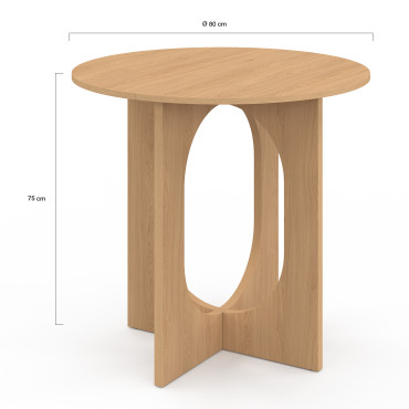 Table à manger ronde Mathis bois Ø80cm