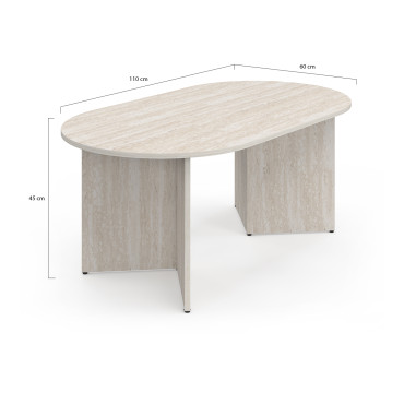 Table basse Gabin effet travertin L110cm
