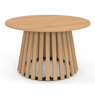 Table basse ronde Camélia pieds lattes