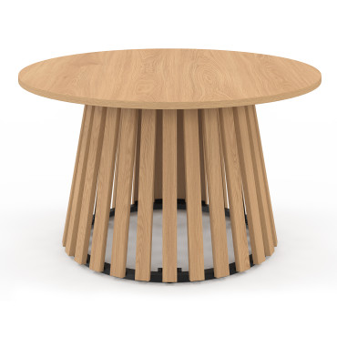 Table basse ronde Camélia pieds lattes