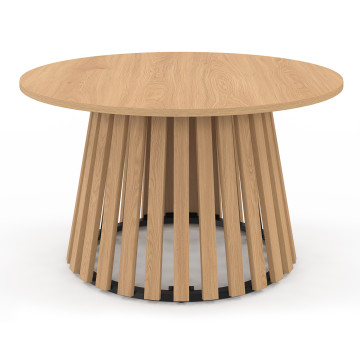 Table basse ronde Camélia pieds lattes