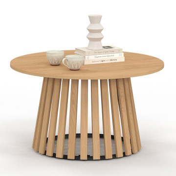 Table basse ronde Camélia pieds lattes
