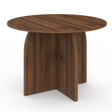 Table à manger ronde extensible Japandi effet noyer Ø110-150cm