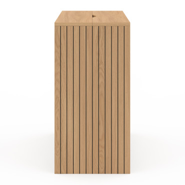 Table d'appoint mini bar Faustine bois et lattes