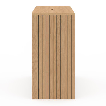 Table d'appoint mini bar Faustine bois et lattes