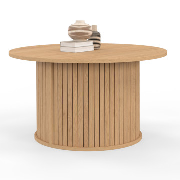 Table basse ronde Albane pieds lattes