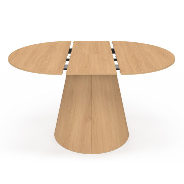 Table à manger ronde extensible Elvis bois Ø110-150cm
