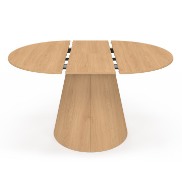 Table à manger ronde extensible Elvis bois Ø110-150cm