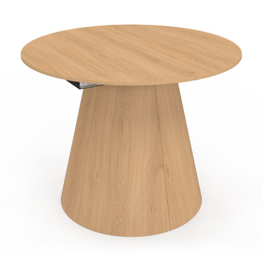 Table à manger ronde extensible Elvis bois Ø110-150cm