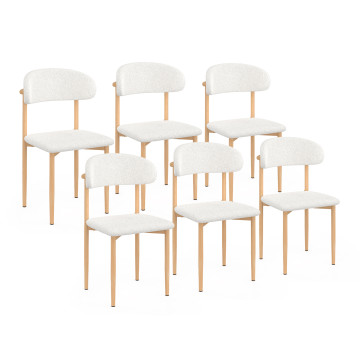 Chaises Callisto en bouclette et pieds métal - lot de 6